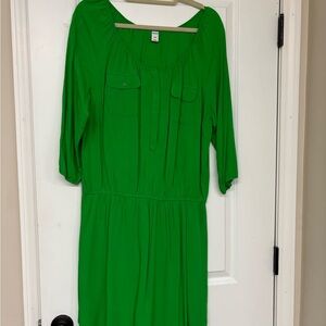 Old Navy Green Dolman Sleeve Midi Dress